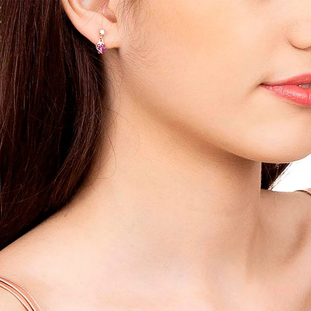 BOUCLES D’OREILLES ROMMANEL EN PLAQUÉ OR 18 CARATS AVEC ZIRCONS ET CRISTAUX (1,1 CM)