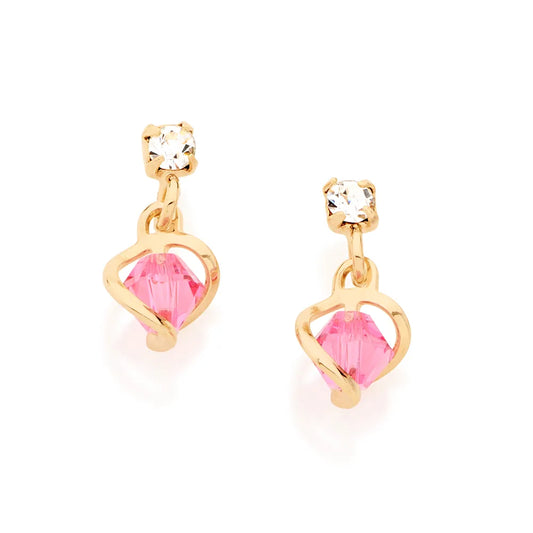 BOUCLES D’OREILLES ROMMANEL EN PLAQUÉ OR 18 CARATS AVEC ZIRCONS ET CRISTAUX (1,1 CM)