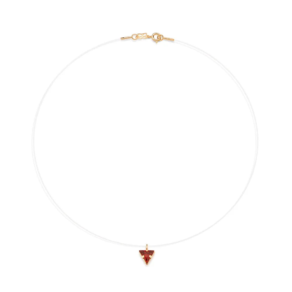 RAS-DE-COU ROMMANEL EN FIL DE NYLON PLAQUÉ OR 18 CARATS AVEC ZIRCONE (42 CM)