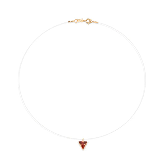 RAS-DE-COU ROMMANEL EN FIL DE NYLON PLAQUÉ OR 18 CARATS AVEC ZIRCONE (42 CM)