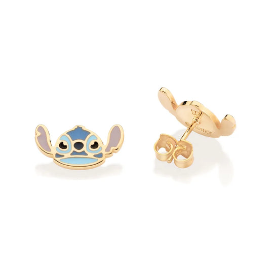 BOUCLES D’OREILLES DISNEY EN PLAQUÉ OR 18K – VISAGE AVEC RÉSINE | COLLECTION PRINCESSE ARIEL & STITCH