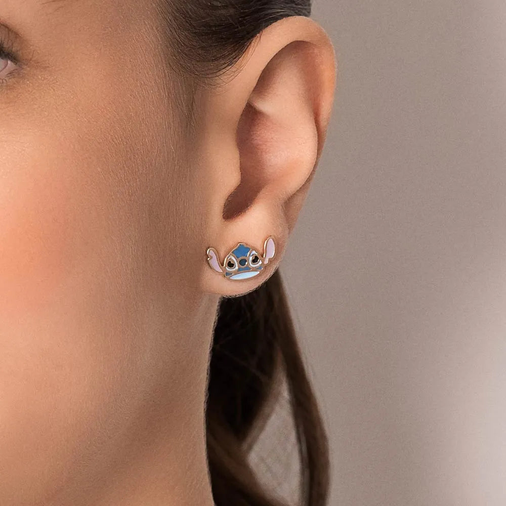 BOUCLES D’OREILLES DISNEY EN PLAQUÉ OR 18K – VISAGE AVEC RÉSINE | COLLECTION PRINCESSE ARIEL & STITCH