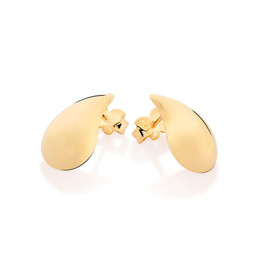 BOUCLES D’OREILLES BOMBÉES PLAQUÉ OR 18K – DESIGN GOUTTES D’EAU ÉLÉGANT