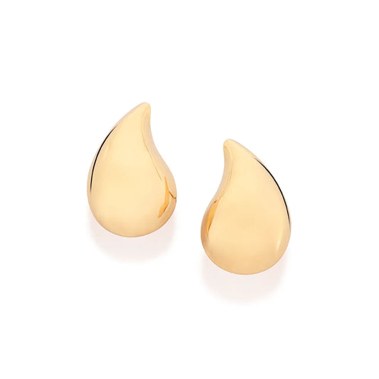 BOUCLES D’OREILLES BOMBÉES PLAQUÉ OR 18K – DESIGN GOUTTES D’EAU ÉLÉGANT