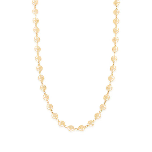 COLLIER ARBRES DE VIE PLAQUÉ OR 18K – LONGUEUR 42 CM