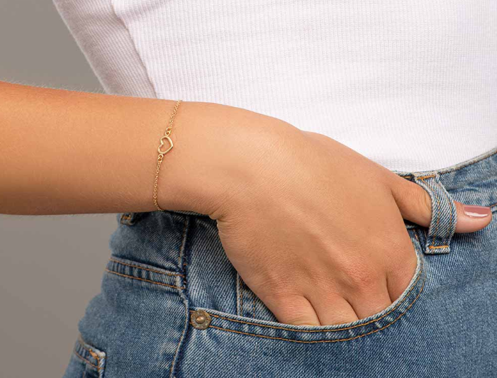 BRACELET AMOUR PLAQUÉ OR 18 CARATS