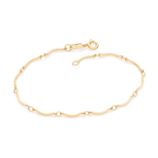BRACELET ROMMANEL EN PLAQUÉ OR 18 CARATS AVEC MAILLONS BÂTON (18/19 CM)