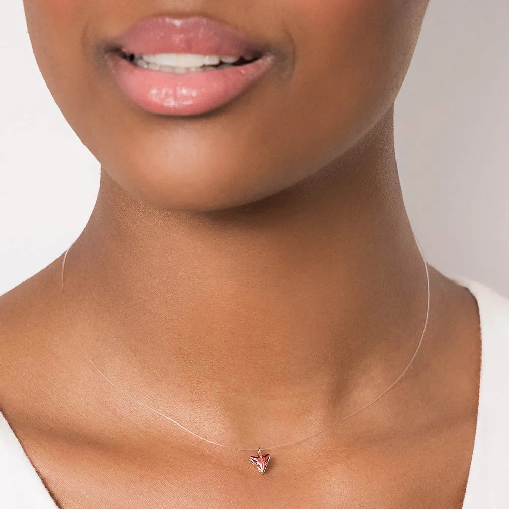 RAS-DE-COU ROMMANEL EN FIL DE NYLON PLAQUÉ OR 18 CARATS AVEC ZIRCONE (42 CM)