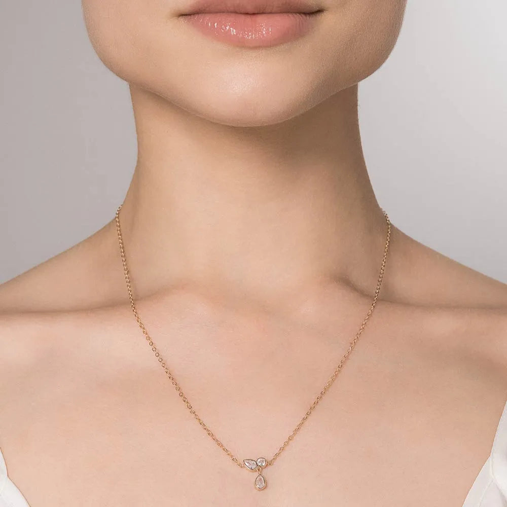 RAS-DE-COU ROMMANEL PLAQUÉ OR 18 CARATS AVEC ZIRCONS (50 CM – COLLECTION ANA HICKMANN)